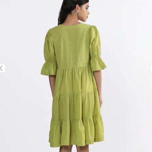 NWT Bombay Paisley Embroidered V-Neck Dress | Size L - Picture 4 of 12